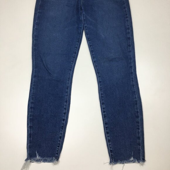 PAIGE Denim 5 Pocket Tawnie Destructed Wash Hoxton Ankle Raw Edge Hem Jeans - Picture 9 of 13